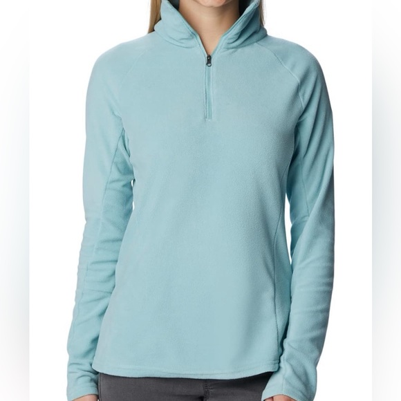 Colombia Glacial Ridge, 1/4 Zip, Size Large, Color Light Blue - Picture 3 of 5
